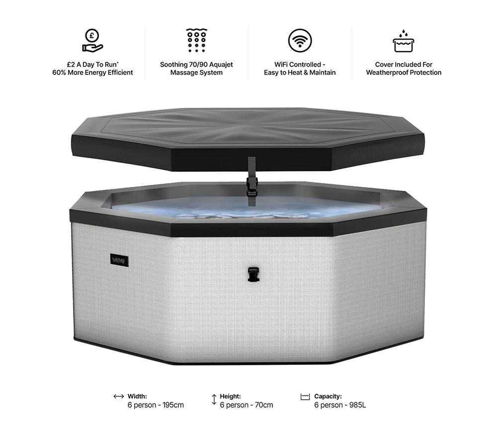 WAVE Como Eco Foam Smart Hot Tub - Graphite Grey image number 7 of 7