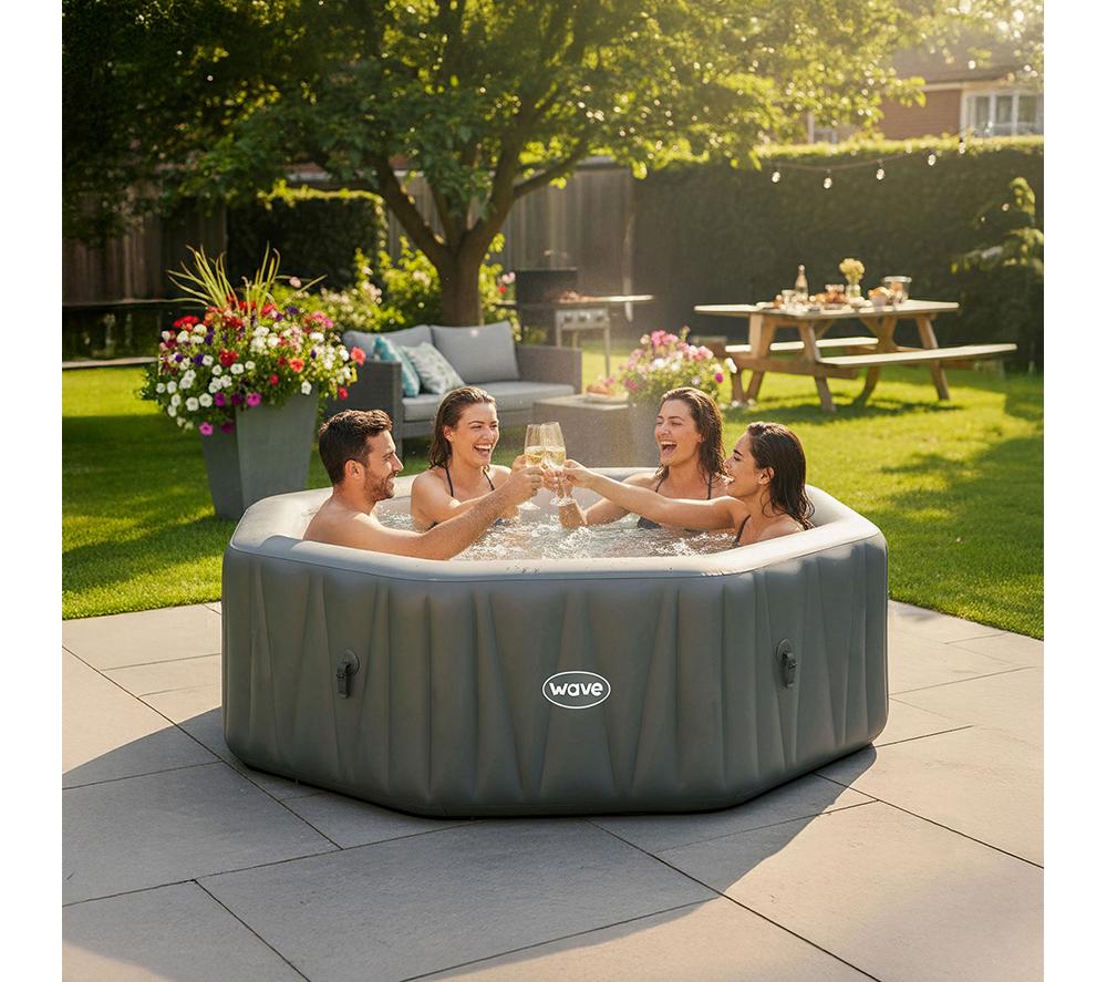 WAVE The Aegean 6-Person Inflatable Hot Tub - Dark Grey image number 2 of 5