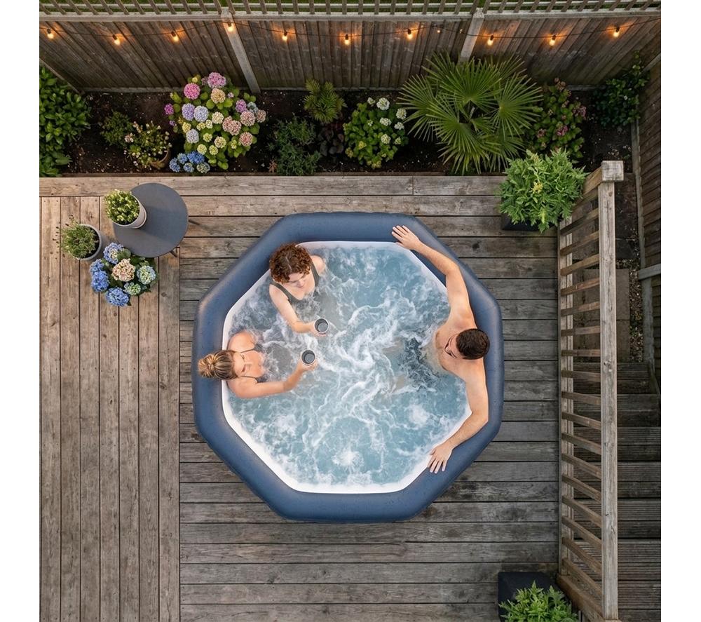 WAVE The Aegean 6-Person Inflatable Hot Tub - Navy image number 2 of 6