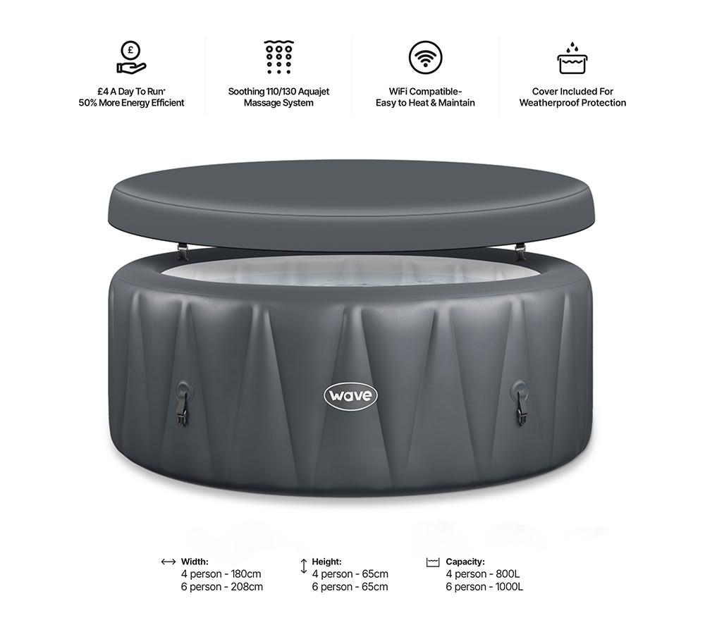 WAVE The Atlantic Inflatable Hot Tub - Dark Grey image number 6 of 6