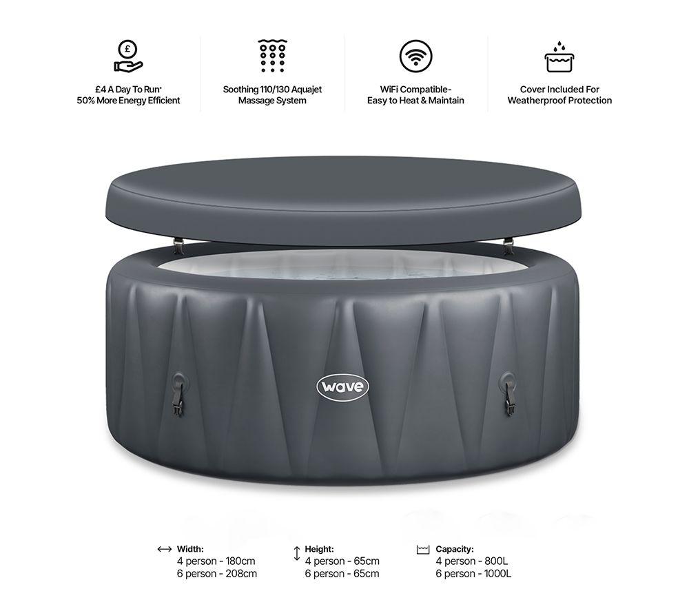 WAVE The Atlantic Inflatable Hot Tub - Dark Grey image number 10 of 10