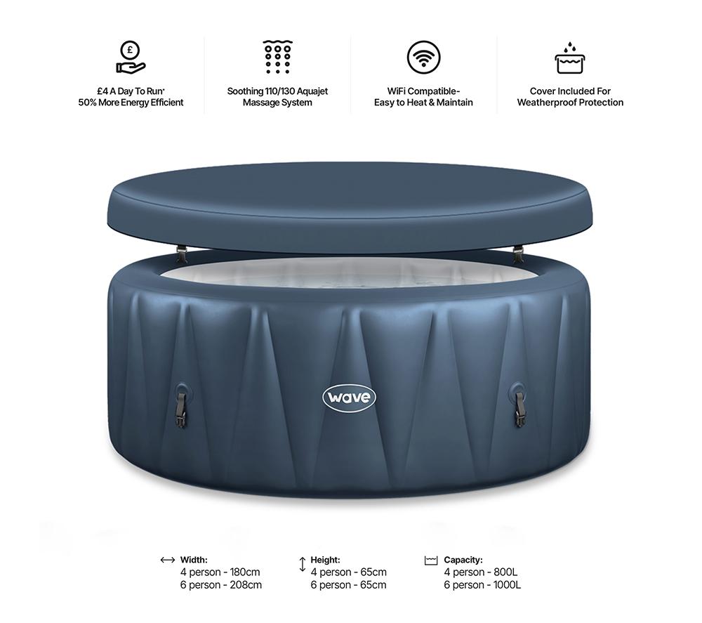 WAVE The Atlantic Inflatable Hot Tub - Navy image number 6 of 6