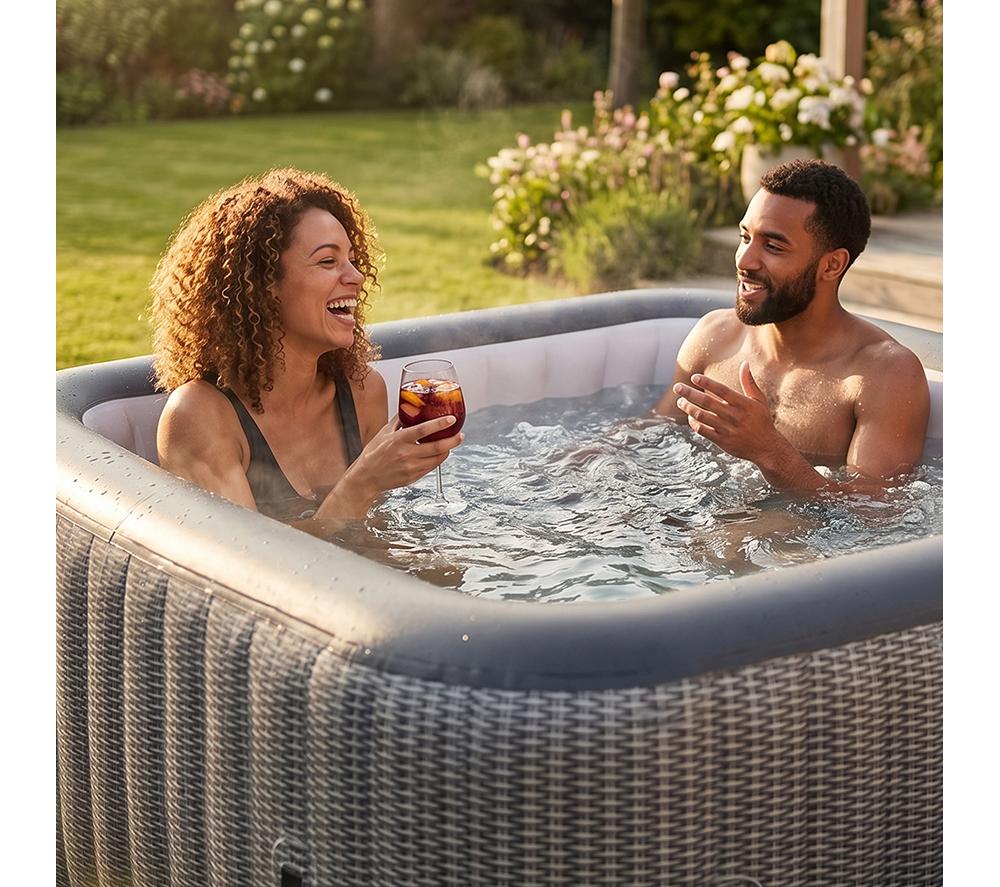 WAVE Pacific Inflatable Hot Tub 4 Persons - Grey Rattan image number 2 of 6