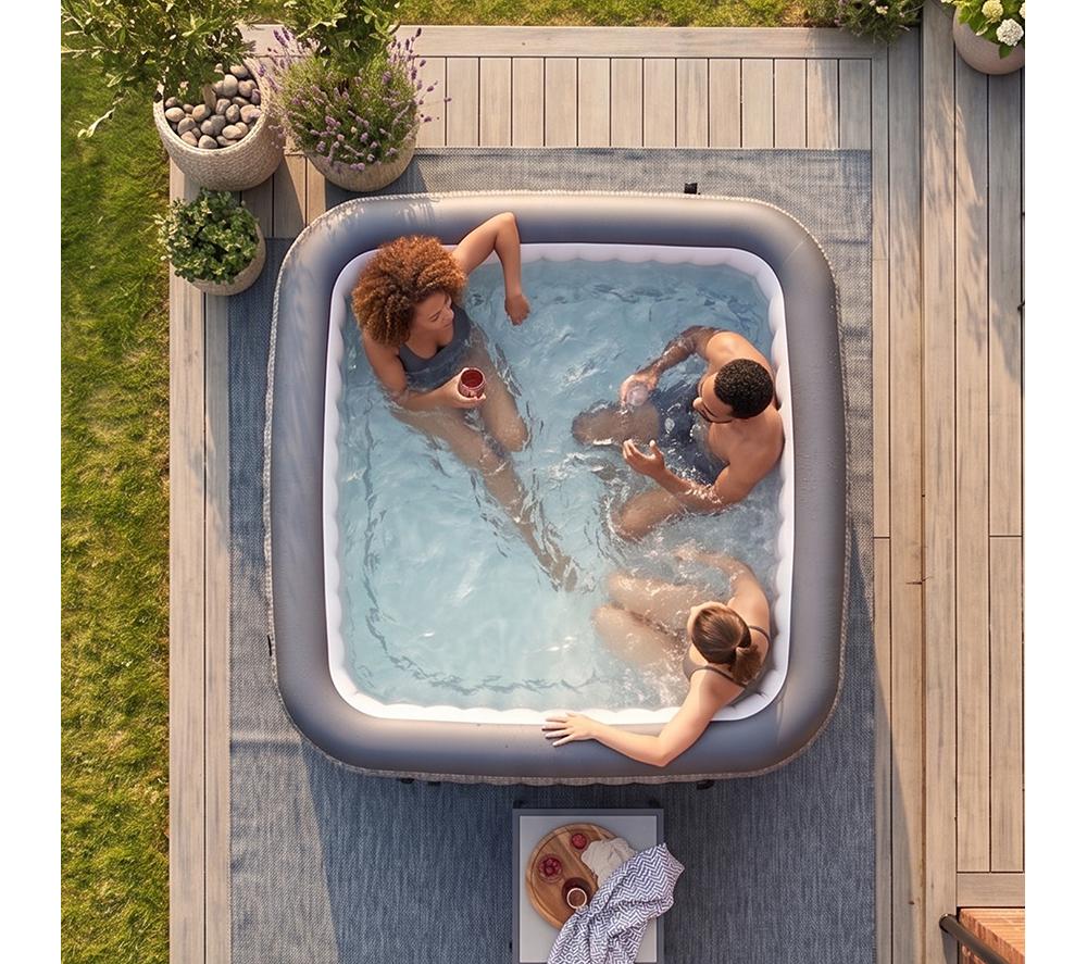 WAVE Pacific Inflatable Hot Tub 6 Persons - Grey Rattan image number 3 of 6