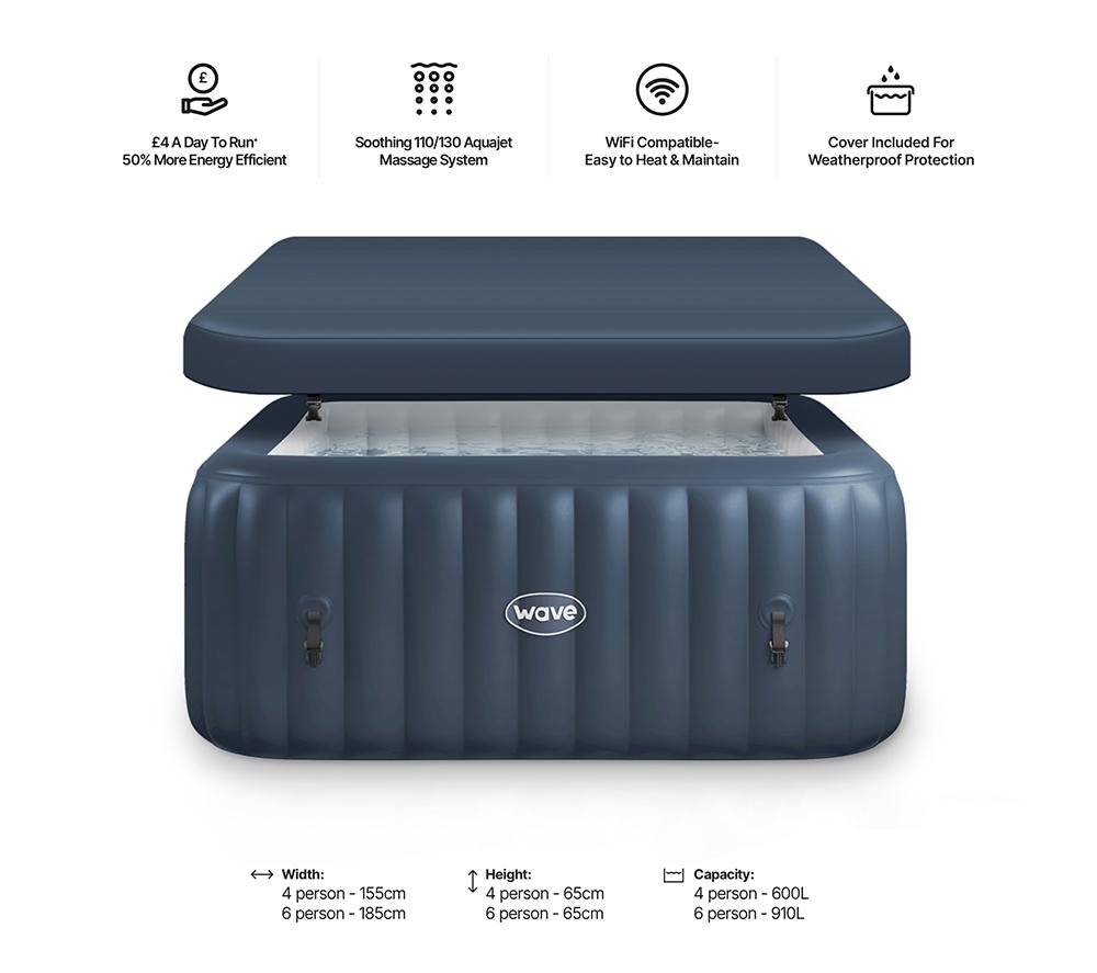 WAVE Pacific Inflatable Hot Tub 6 Persons - Navy image number 6 of 6