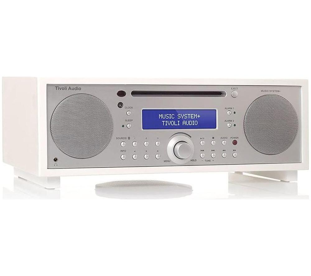 TIVOLI Music System+ Bluetooth All-in-One Traditional Hi-Fi System - White & Silver image number 2 of 3