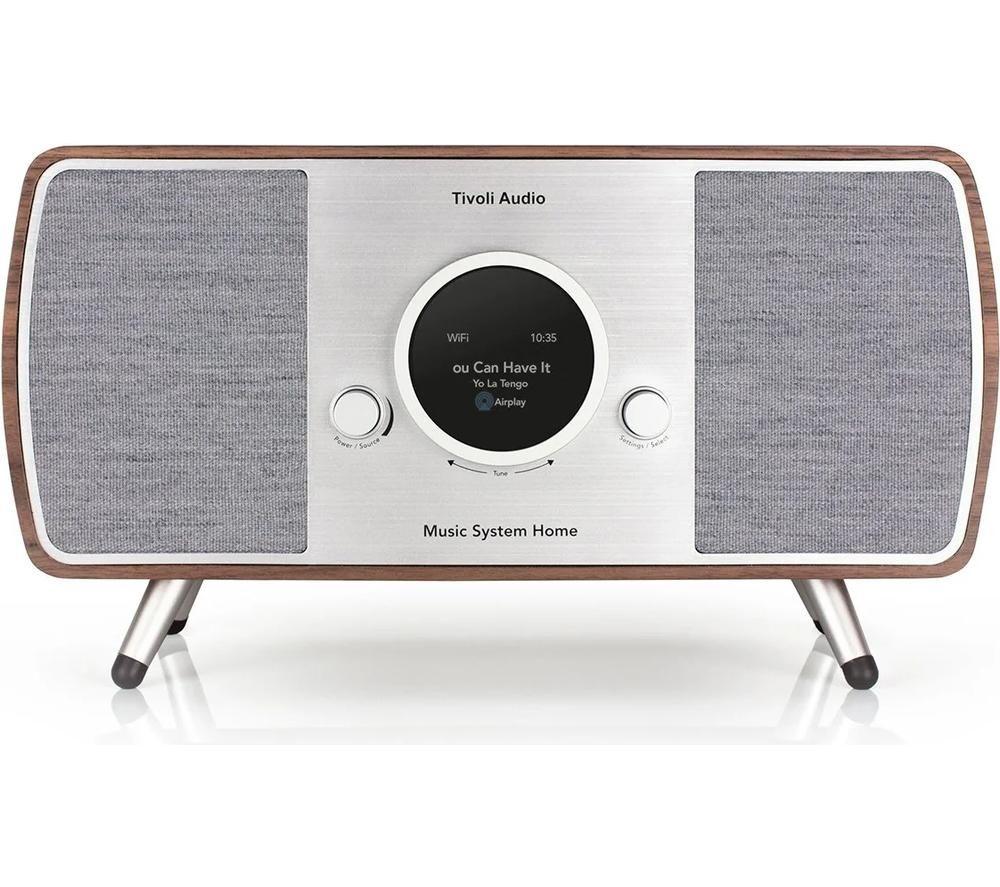 Tivoli Music System Home Gen 2 Wireless Multi-Room Traditional Hi-Fi System - Walnut & Grey, Silver/Grey,Brown