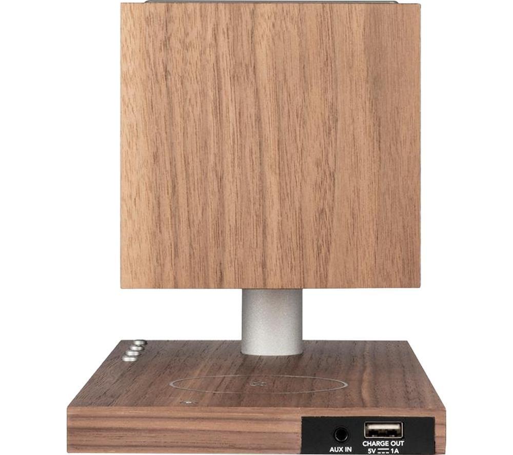 TIVOLI Revive Bluetooth Speaker with Wireless Charging Pad & LED Lamp - Walnut & Grey image number 4 of 5