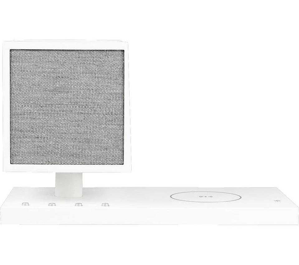 TIVOLI Revive Bluetooth Speaker with Wireless Charging Pad & LED Lamp - White & Grey