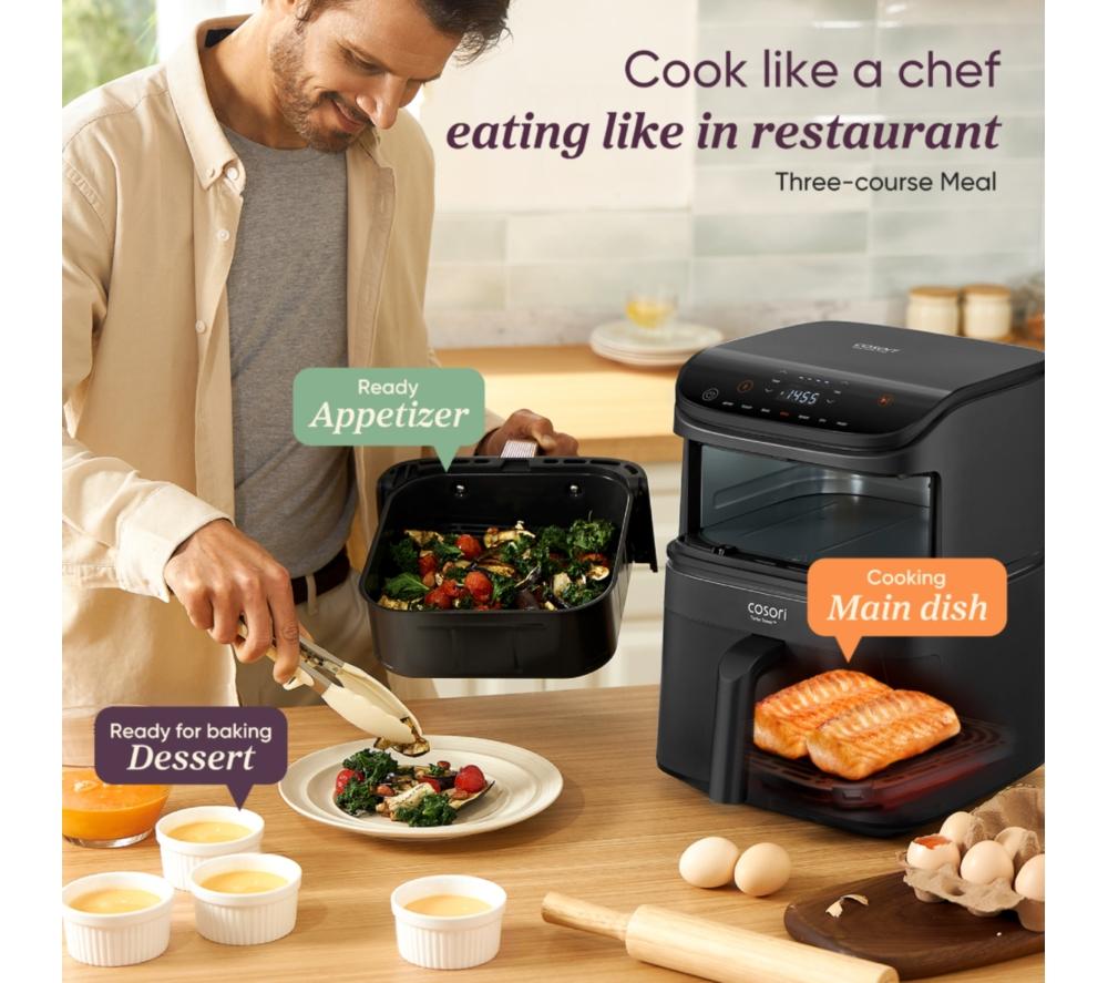 COSORI&nbsp; Turbo Tower 10.8L Dual Air Fryer - Black image number 6 of 11