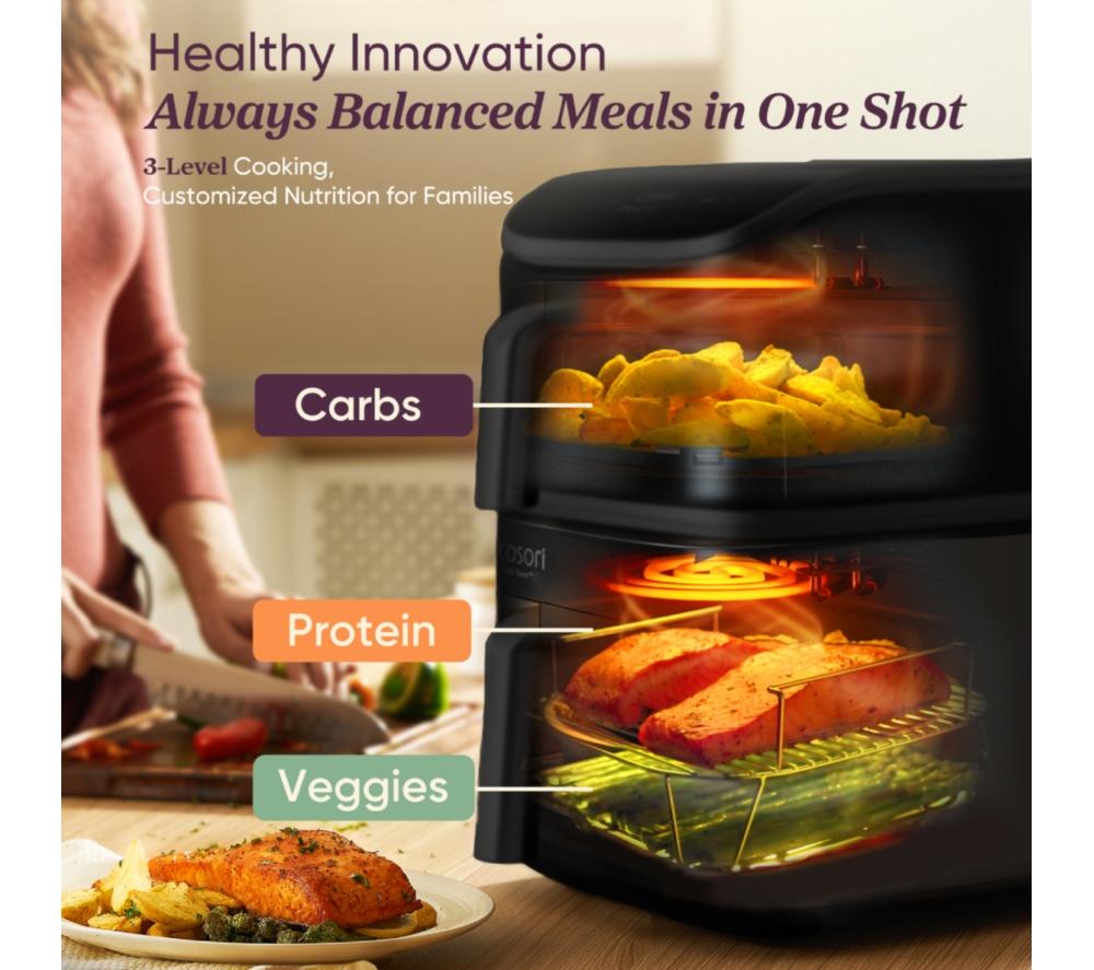 COSORI&nbsp; Turbo Tower 10.8L Dual Air Fryer - Black image number 7 of 11