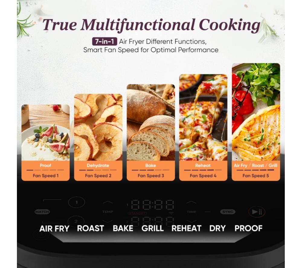 COSORI&nbsp; Turbo Tower 10.8L Dual Air Fryer - Black image number 8 of 11