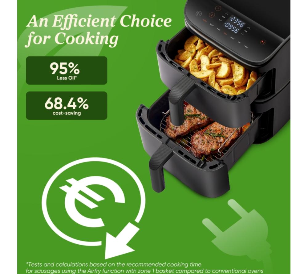 COSORI&nbsp; Turbo Tower 10.8L Dual Air Fryer - Black image number 9 of 11