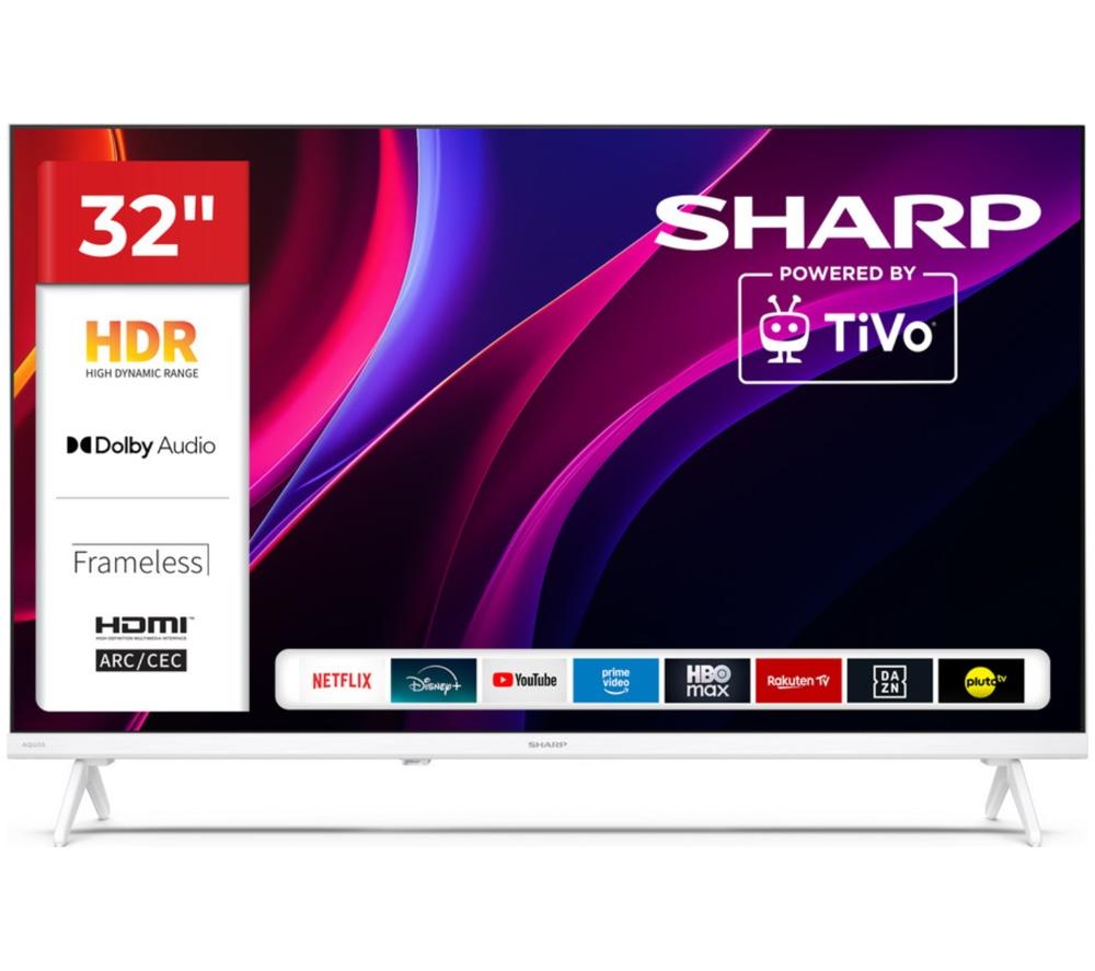 Sharp 32" 1T-C32he2245kw Smart Hd Ready Hdr Led Tv - White, White
