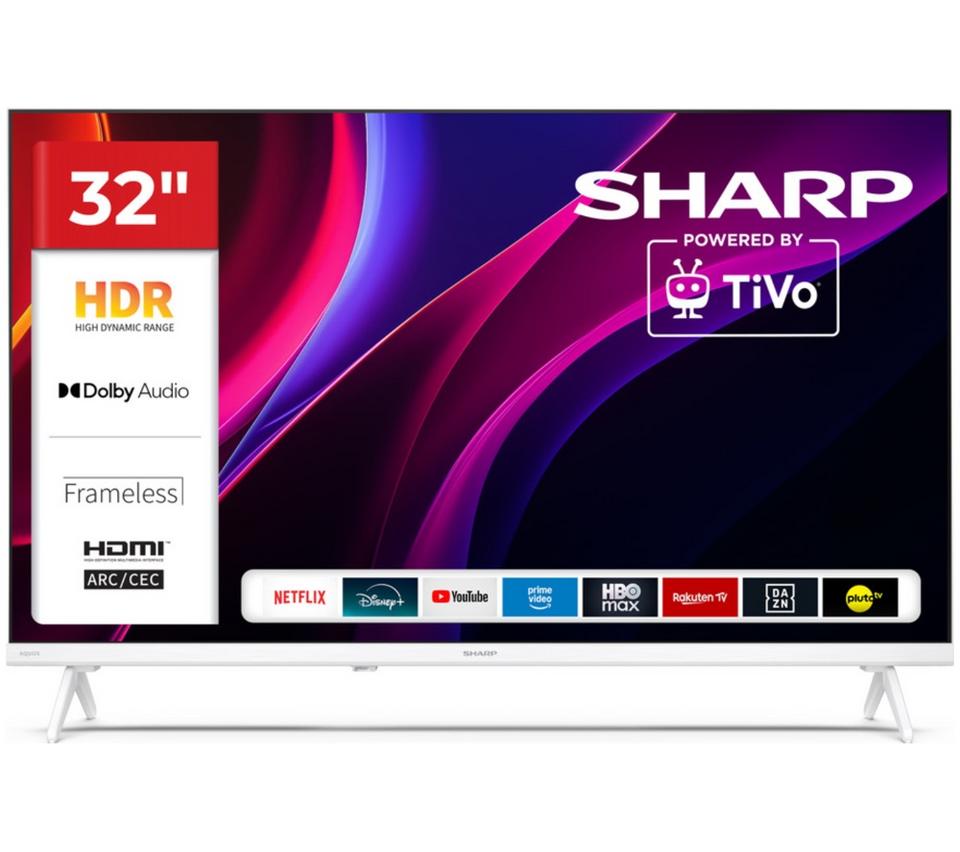 SHARP 1T-C32HE2245KW 32" Smart HD Ready HDR LED TV - White