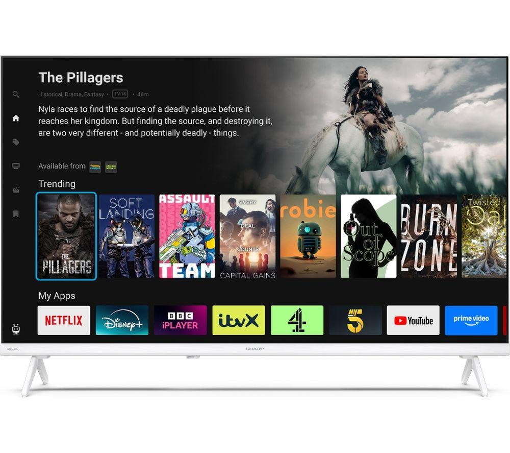 SHARP 1T-C32HE2245KW 32" Smart HD Ready HDR LED TV - White image number 8 of 10