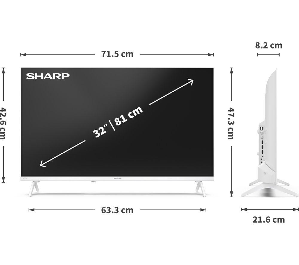 SHARP 1T-C32HE2245KW 32" Smart HD Ready HDR LED TV - White image number 10 of 10