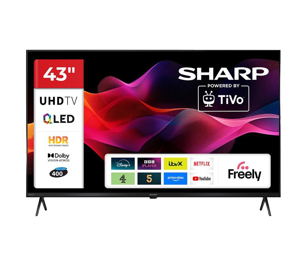 Sharp 40" 4T-C43hm5245kb Smart 4K Ultra Hd Hdr Qled Tv, Black