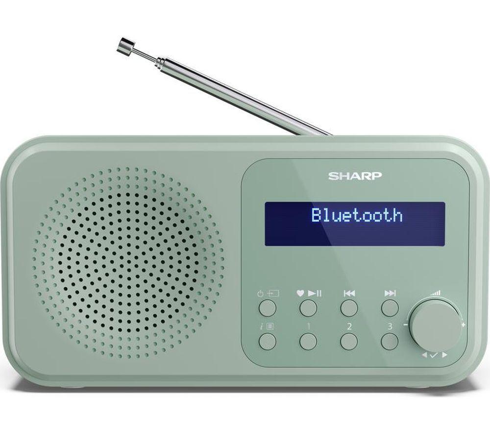Sharp Tokyo Dr-P420 Portable Dabﱓ Bluetooth Radio - Aquamarine Green, Green
