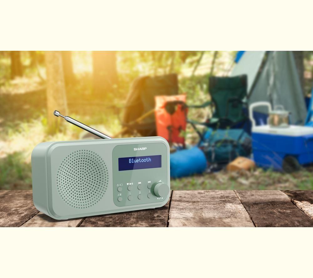 SHARP Tokyo DR-P420 Portable DAB+/FM Bluetooth Radio - Aquamarine Green image number 6 of 7