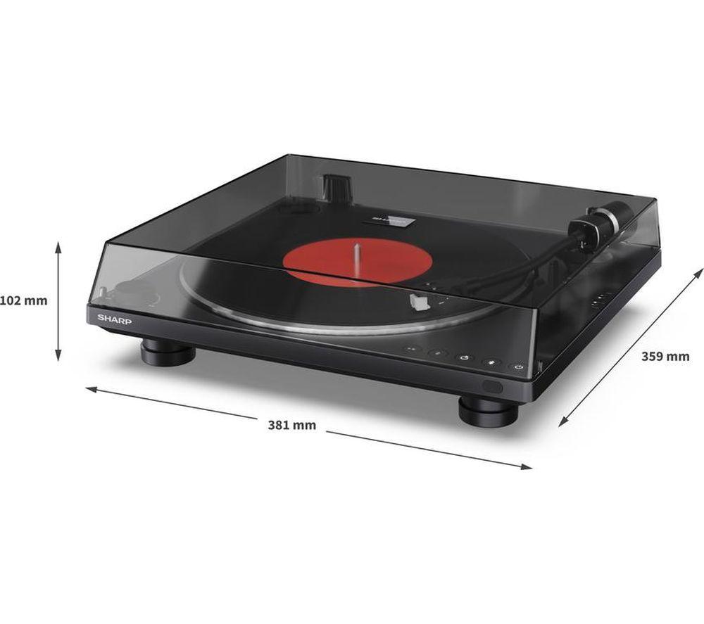 SHARP RP-TT100 Fully Automatic Bluetooth Turntable with Remote Control - Matte Black image number 5 of 12