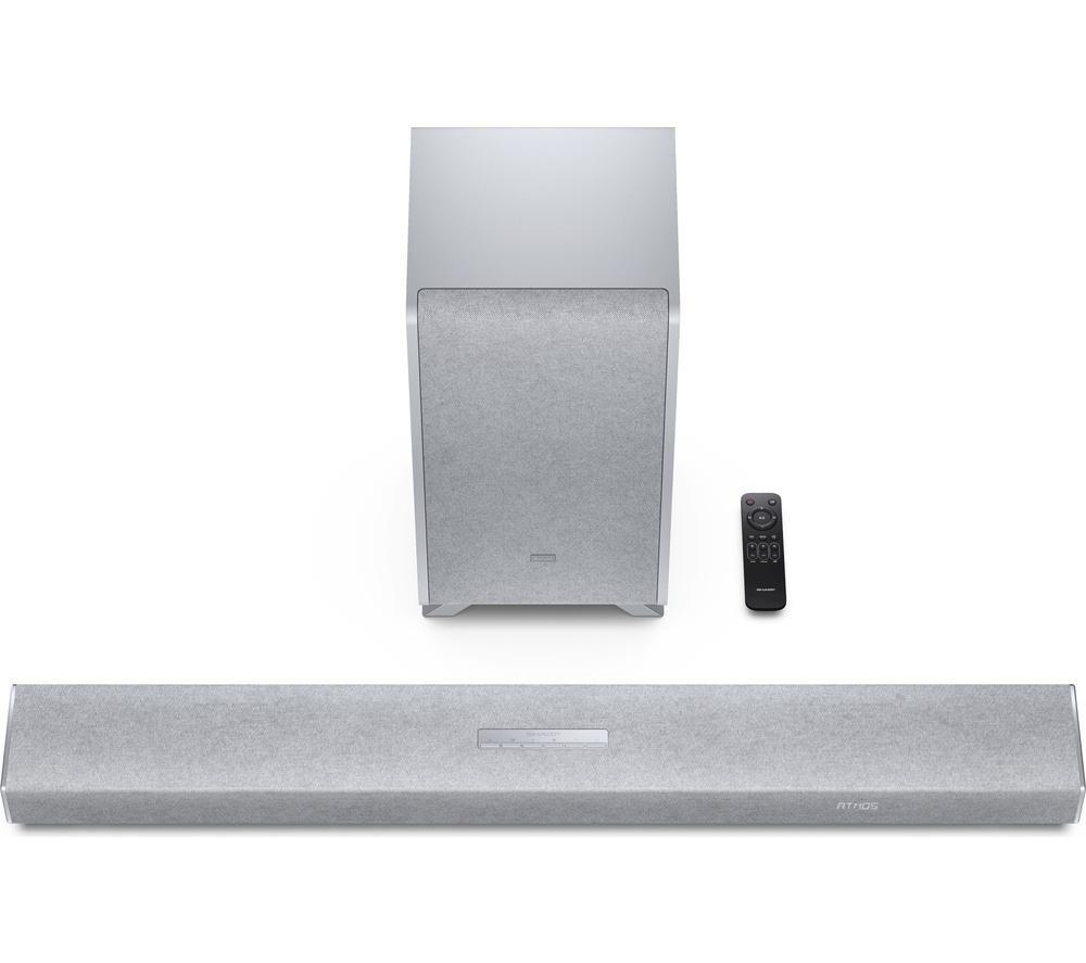 SHARP Q HT-SBW53121 3.1.2 Wireless Sound Bar with Dolby Atmos & DTS:X - Silver image number 4 of 13