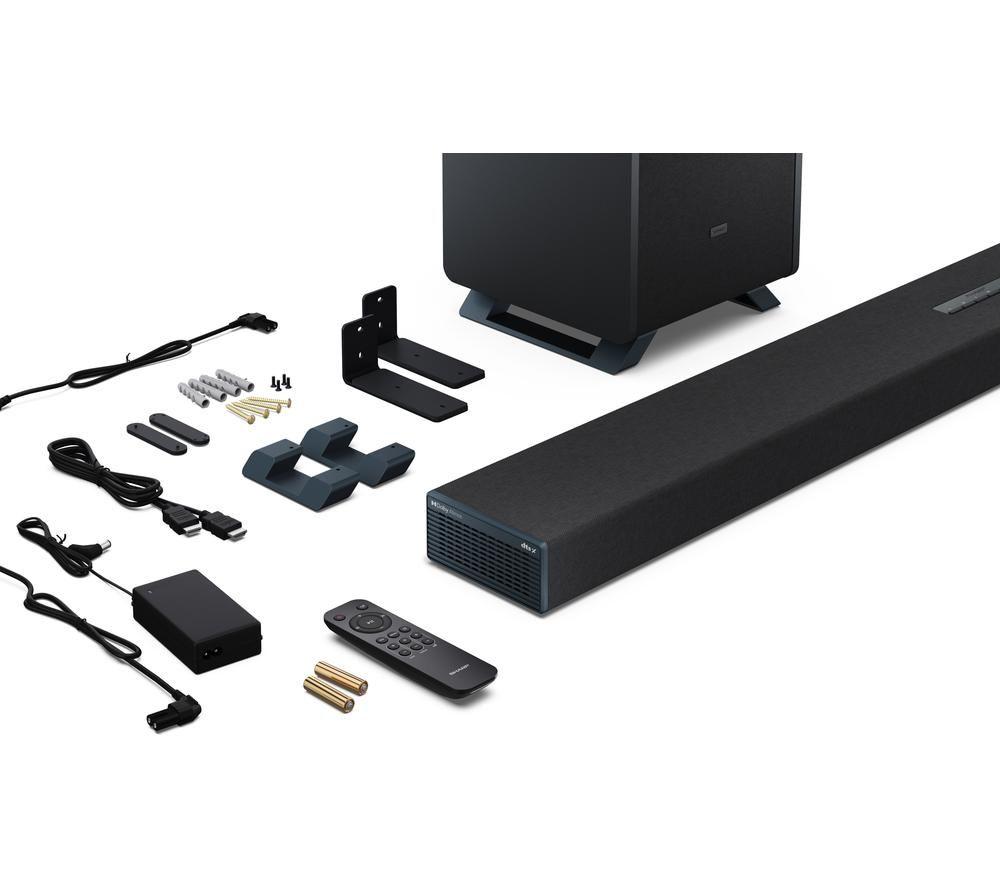 SHARP Q HT-SBW55121 5.1.2 Wireless Sound Bar with Dolby Atmos & DTS:X - Black image number 11 of 13