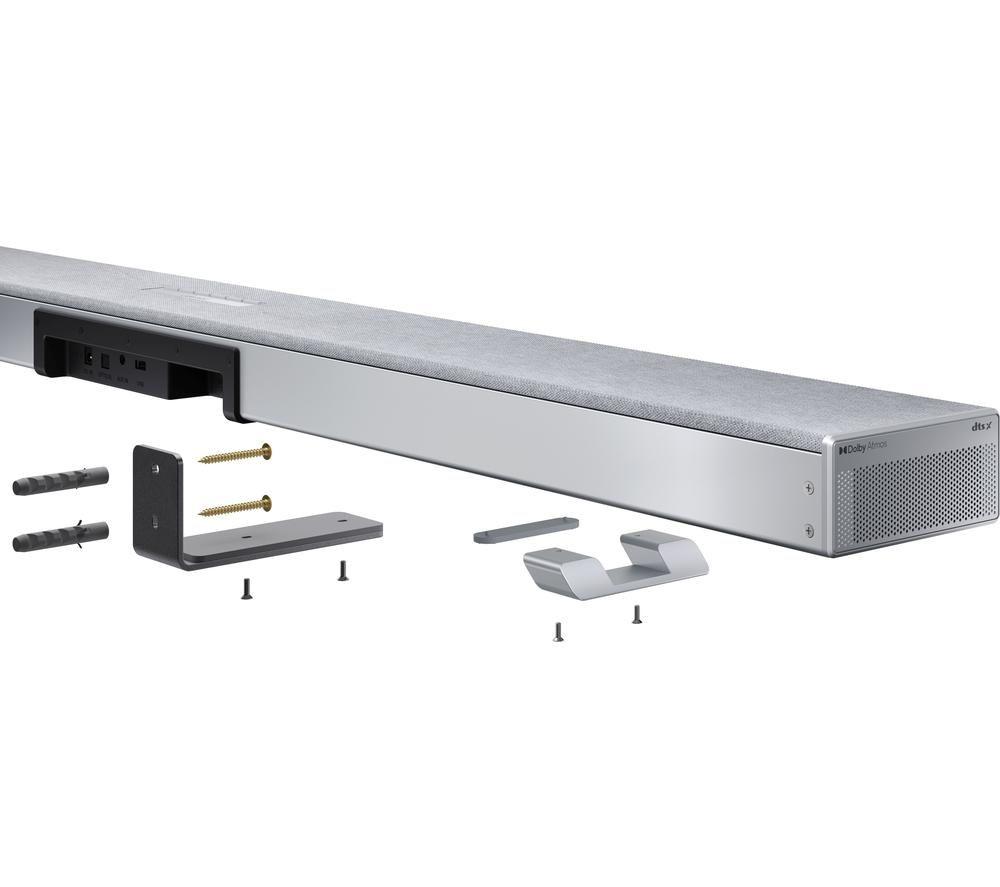 SHARP Q HT-SBW55121 5.1.2 Wireless Sound Bar with Dolby Atmos & DTS:X - Silver image number 2 of 13