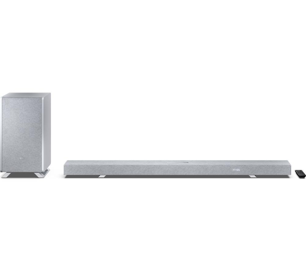 SHARP Q HT-SBW55121 5.1.2 Wireless Sound Bar with Dolby Atmos & DTS:X - Silver image number 10 of 13