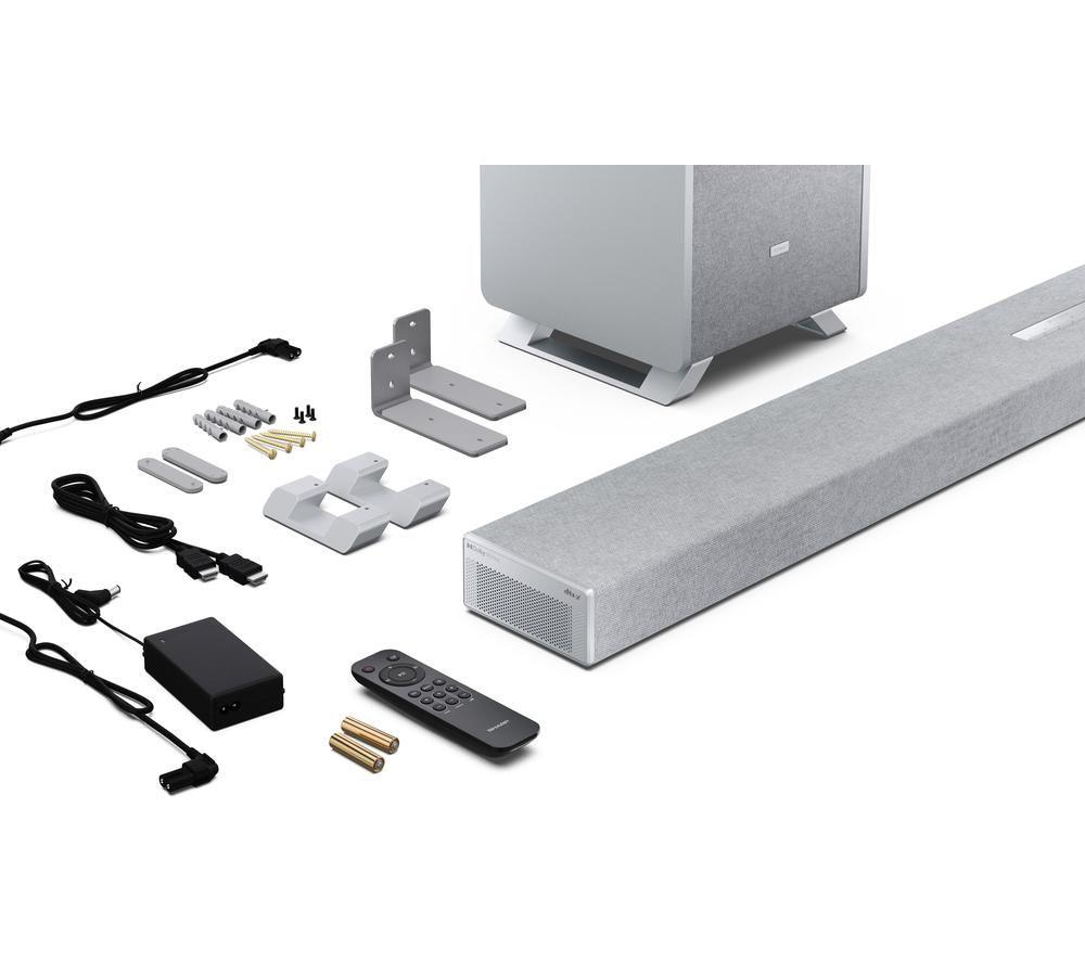 SHARP Q HT-SBW55121 5.1.2 Wireless Sound Bar with Dolby Atmos & DTS:X - Silver image number 11 of 13