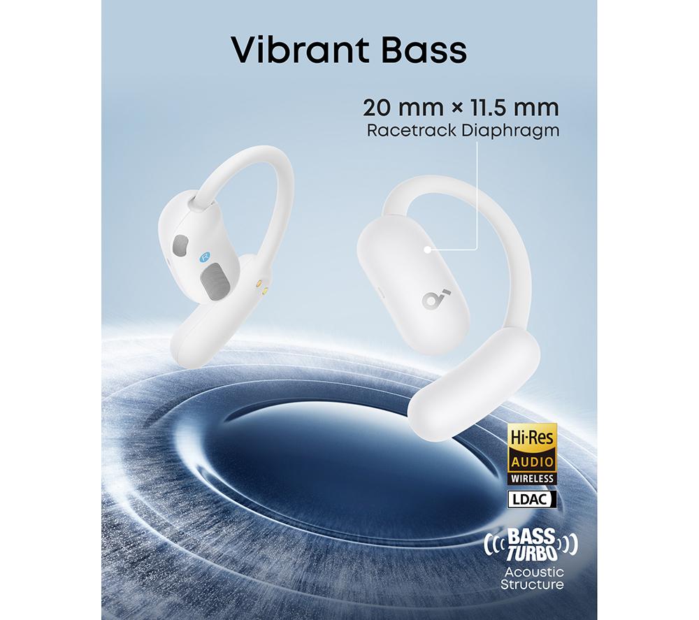 SOUNDCORE AeroFit 2 Open-Ear Wireless Bluetooth Earbuds - White image number 6 of 9