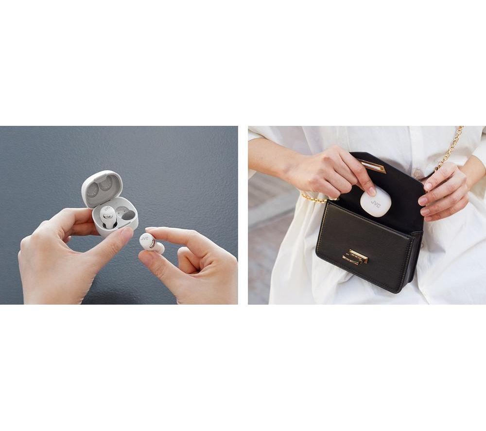 JVC HA-A30T2-W Wireless Bluetooth Noise-Cancelling Earbuds - White image number 4 of 5