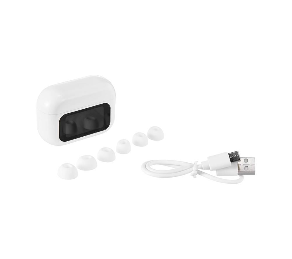 STREETZ T600-WHT Wireless Bluetooth Noise Cancelling Earbuds - White image number 5 of 6