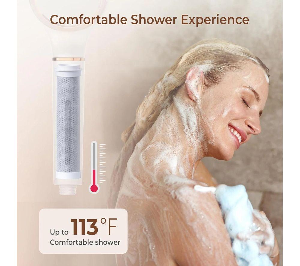 WATERDROP SF02-SL Filtered Shower Head - White & Gold image number 6 of 7