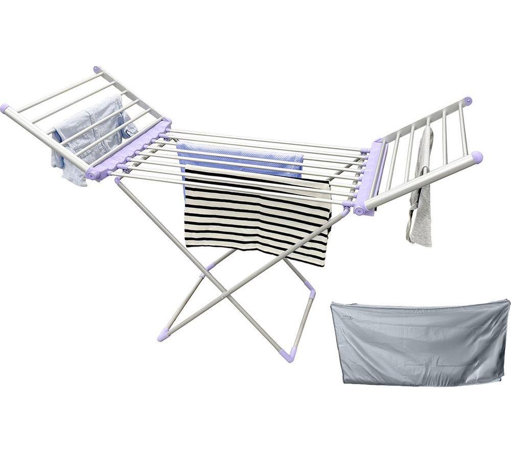 Spring & Spruce Purple Speedi-Dry Winged Heated Clothes Airer With 3 Tiers - Fast & Effective Drying - Energy Efficient - Large Capacity - Adjustable Temperature - Lightweight & Compact - Image 3