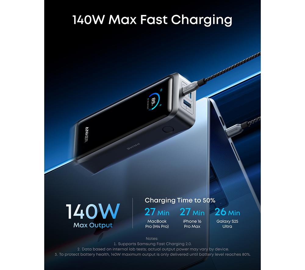 ANKER Prime 26250 mAh 300 W Portable Power Bank - Black image number 4 of 7