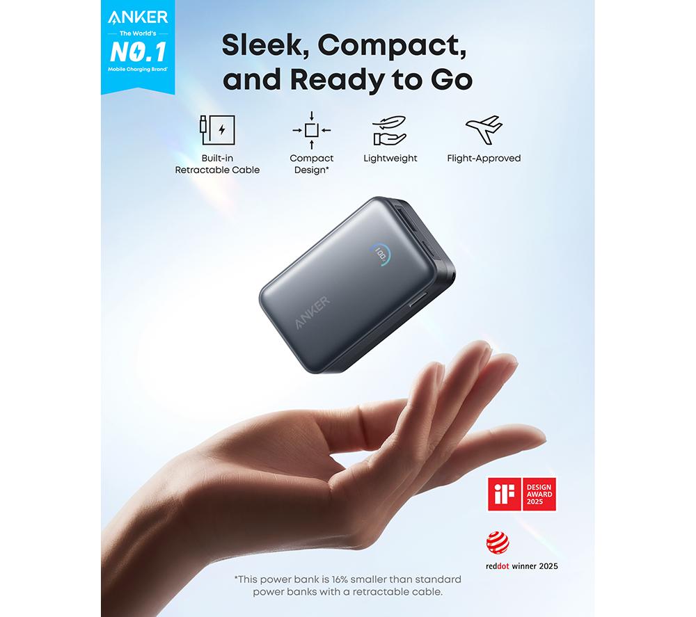 ANKER Nano 10000 mAh 45 W Portable Power Bank - Black image number 3 of 7