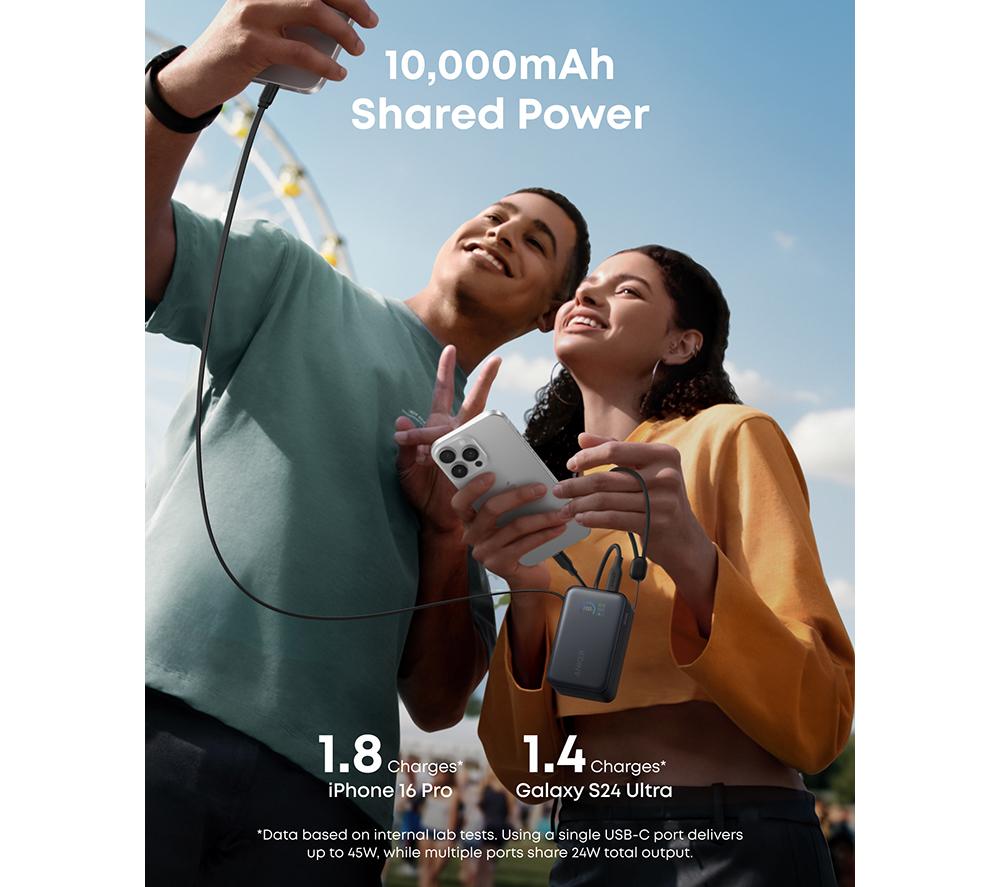 ANKER Nano 10000 mAh 45 W Portable Power Bank - Black image number 7 of 7