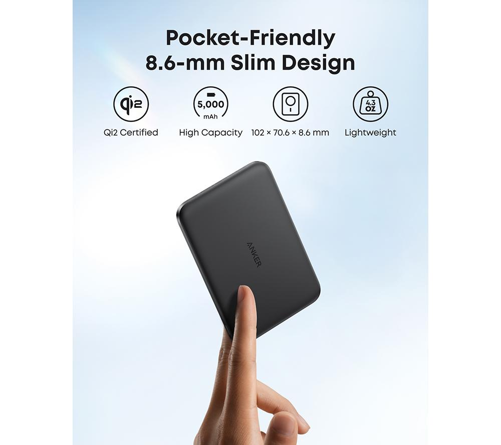 ANKER MagGo 5000 mAh Magnetic Portable Power Bank - Black image number 4 of 7