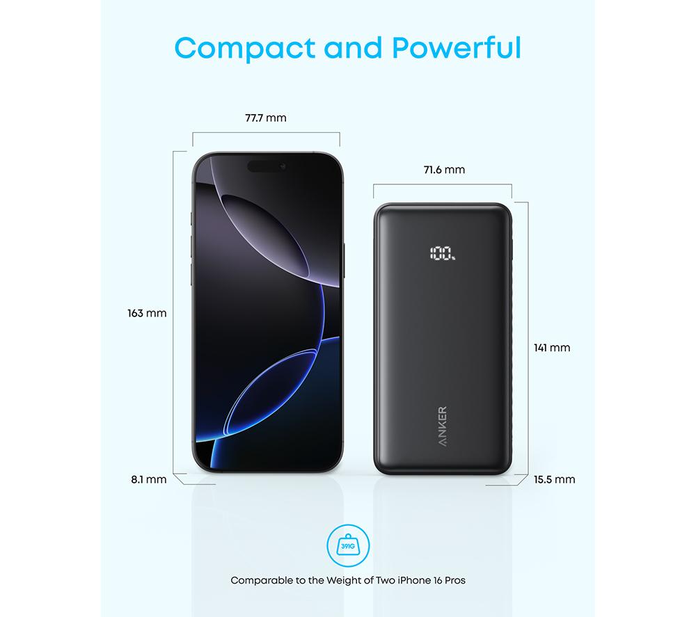ANKER Zolo 20000 mAh 22.5 W Portable Power Bank - Black image number 7 of 7