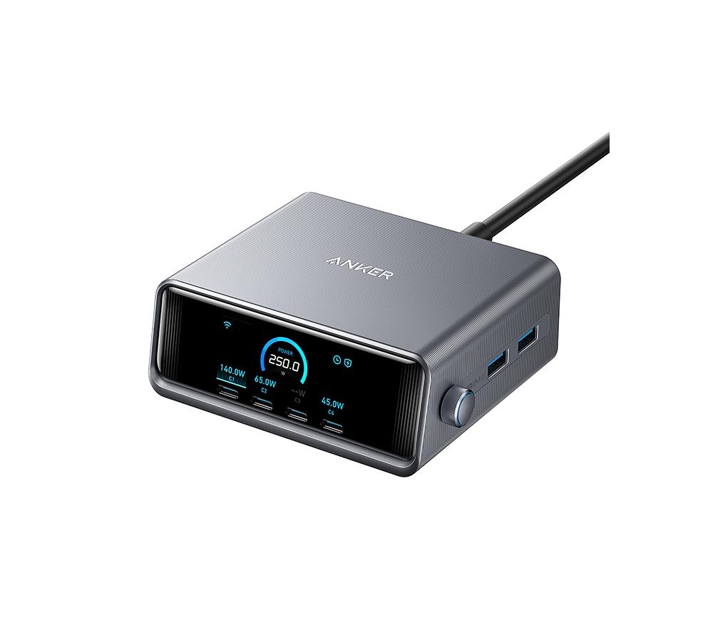Anker A2345241 Prime 6-Port 250W Usb Type-C Fast Charger - Silver, Black,Silver/Grey