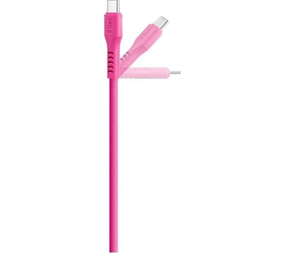 TTEC USB-C to USB-C Cable - 1.2 m, Neon pink image number 4 of 5