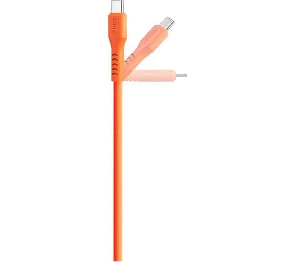 TTEC USB-C to USB-C Cable - 1.2 m, Neon orange image number 3 of 5