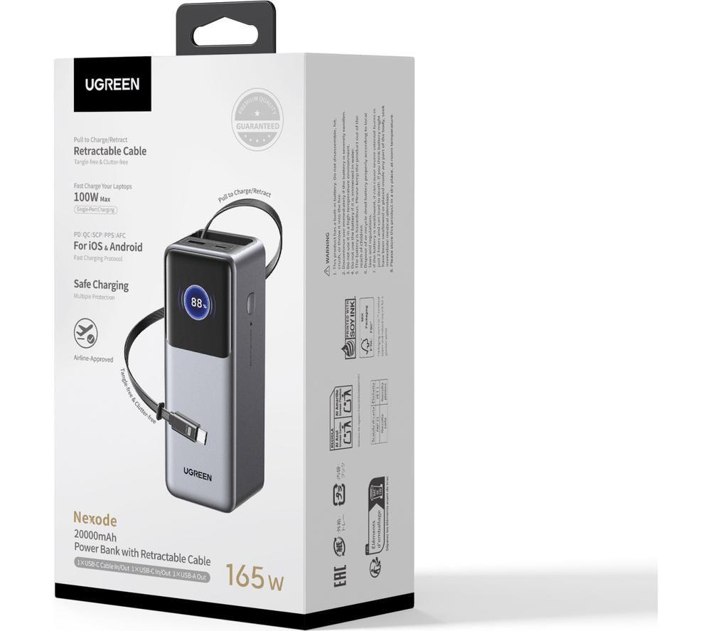 UGREEN Nexode PB726 20000 mAh Portable Power Bank - Grey image number 2 of 6