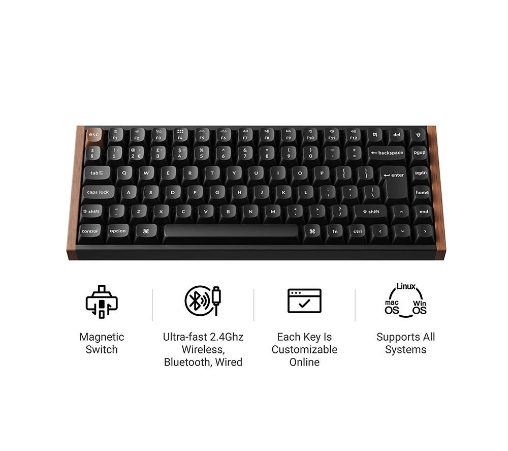 KEYCHRON K2 HE Wireless Mechanical Gaming Keyboard - Black image number 2 of 6