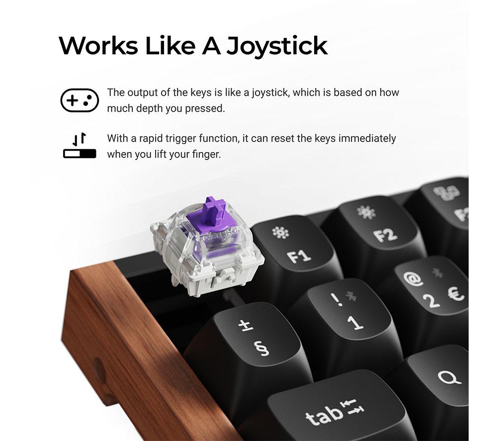KEYCHRON K2 HE Wireless Mechanical Gaming Keyboard - Black image number 4 of 6