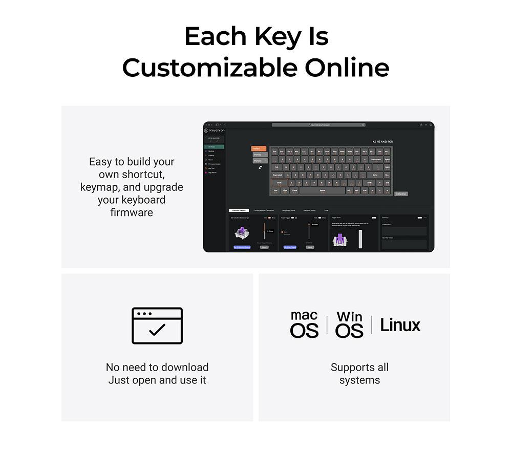 KEYCHRON K2 HE Wireless Mechanical Gaming Keyboard - Black image number 6 of 6