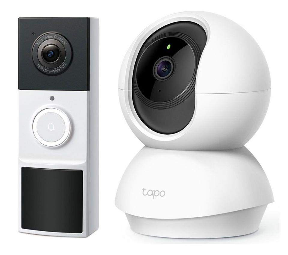 TP-LINK Tapo D210 2K 3 MP WiFi Video Doorbell with Chime & Tapo C200 Full HD 1080p WiFi Security Camera Bundle