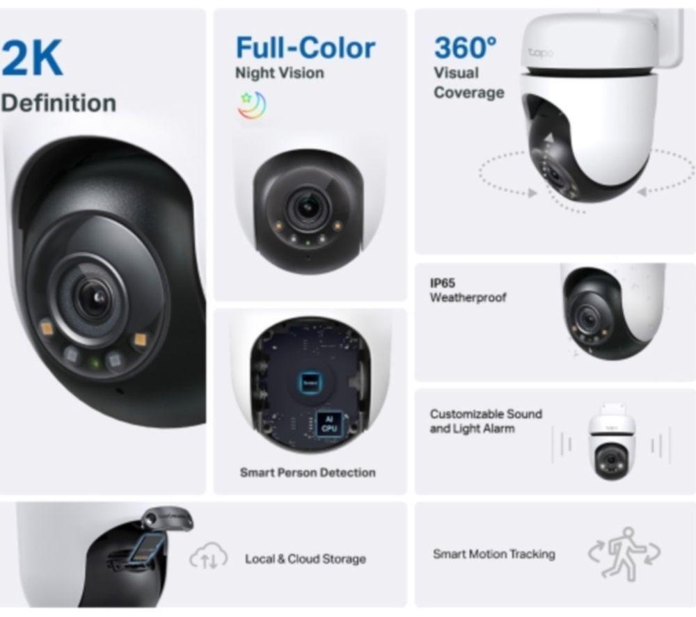TP-LINK Tapo D210 2K 3 MP WiFi Video Doorbell with Chime & C510W 2K WiFi Security Camera Bundle image number 9 of 15