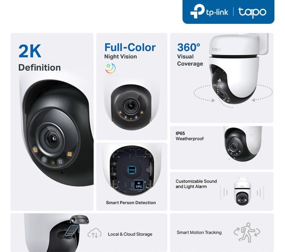 TP-LINK Tapo D210 2K 3 MP WiFi Video Doorbell with Chime & C510W 2K WiFi Security Camera Bundle image number 11 of 15